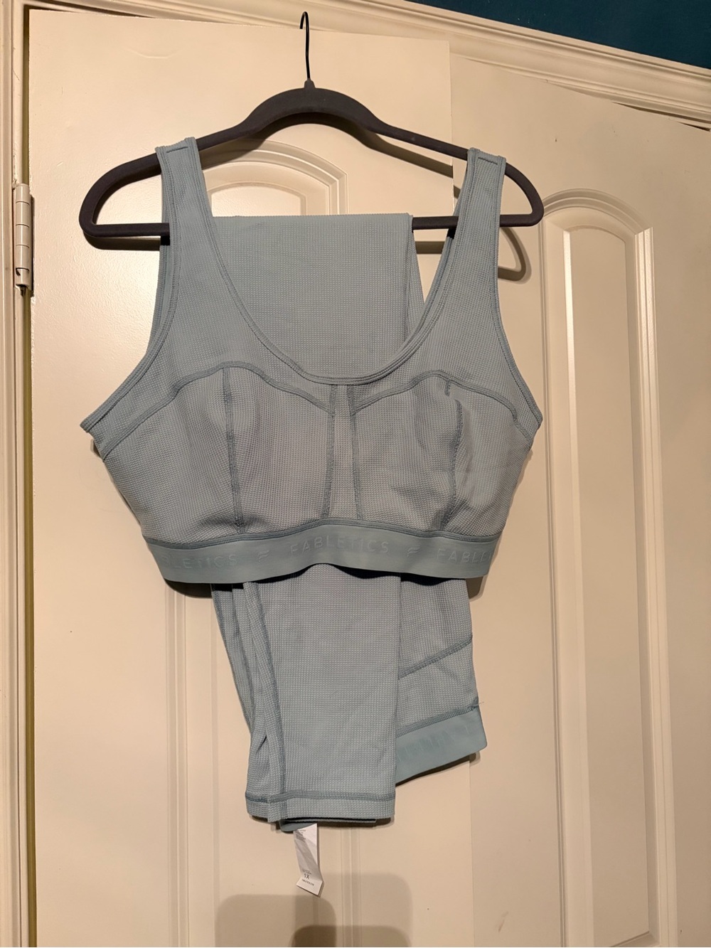 Fabletics Light Blue waffle lounge set